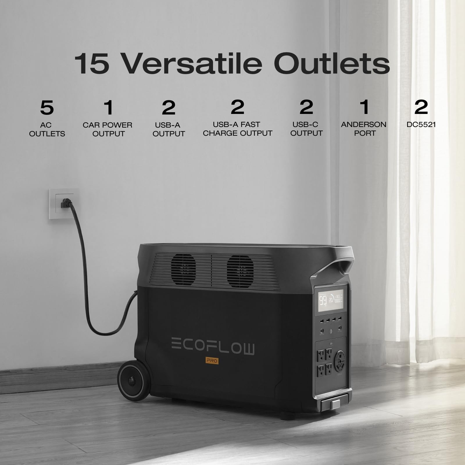 EF ECOFLOW 7.2kWh Portable Power Station DELTA Pro with Extra Battery, 120V L…