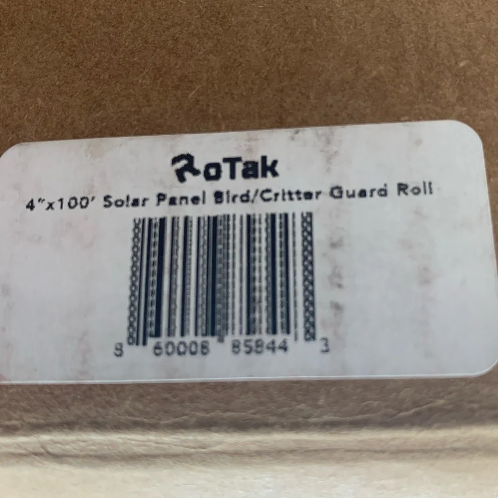 New Rotak 4″ X 20′ Wire Mesh Solar Panel Bird Critter Guard Roll Mesh Only