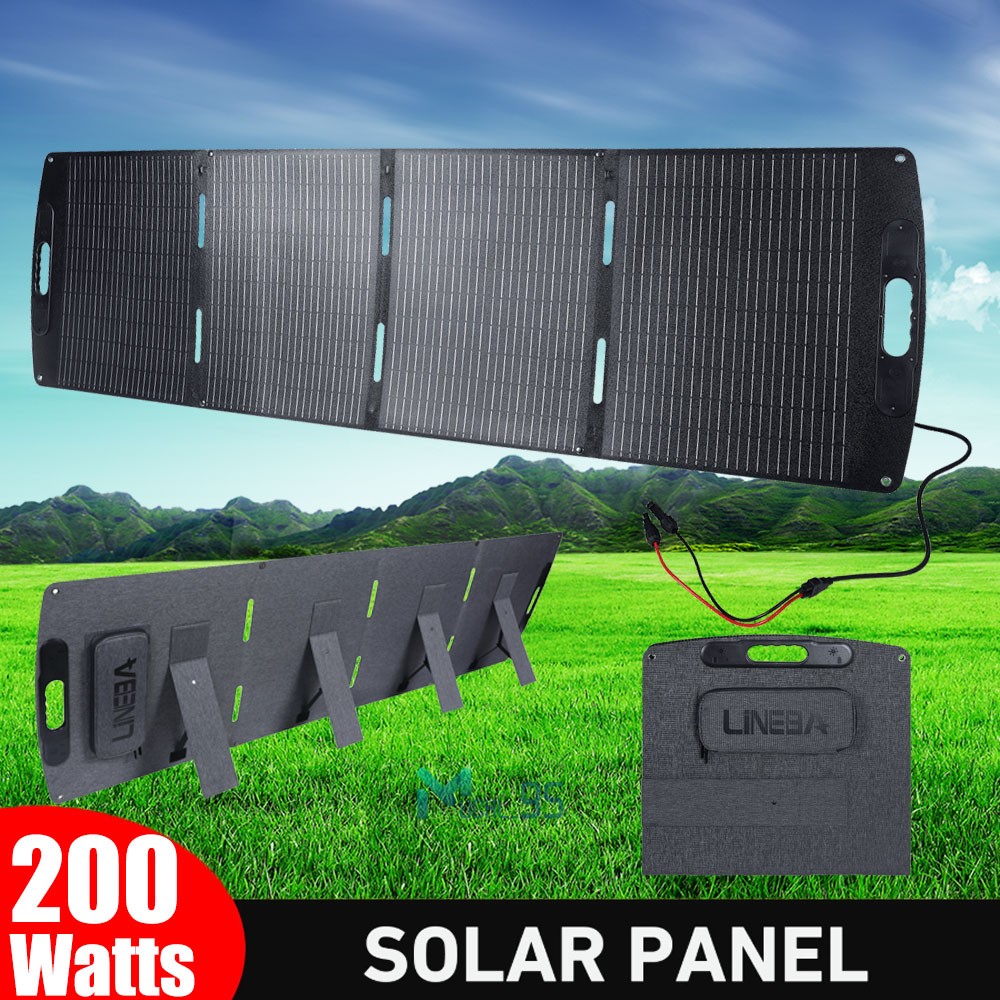 200W Portable Folding Solar Panel Charger Power Station IP65 for Home RV Camping