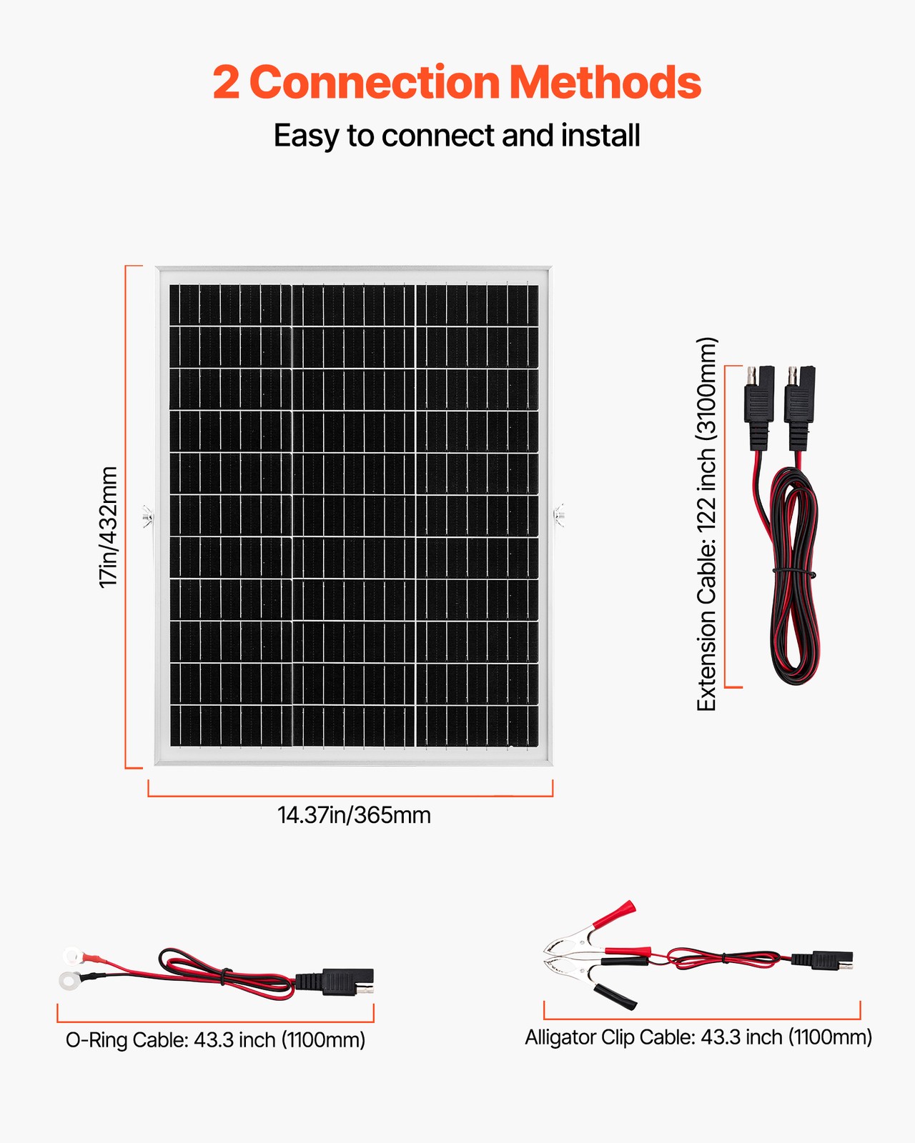 VEVOR Solar Battery Trickle Charger Maintainer 25W 12V with MPPT Controller