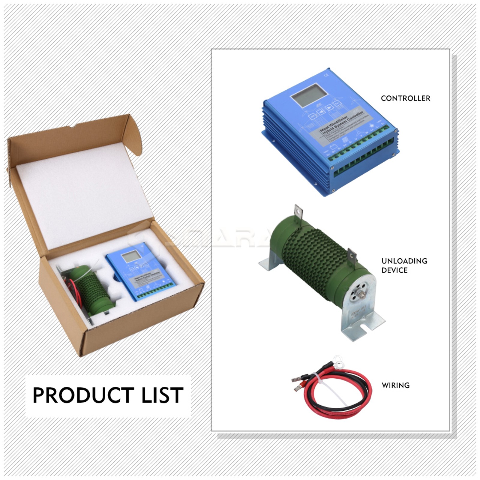 2000W Bluetooth MPPT Wind Energy Hybrid System Charge Solar Controller 12/24/48V
