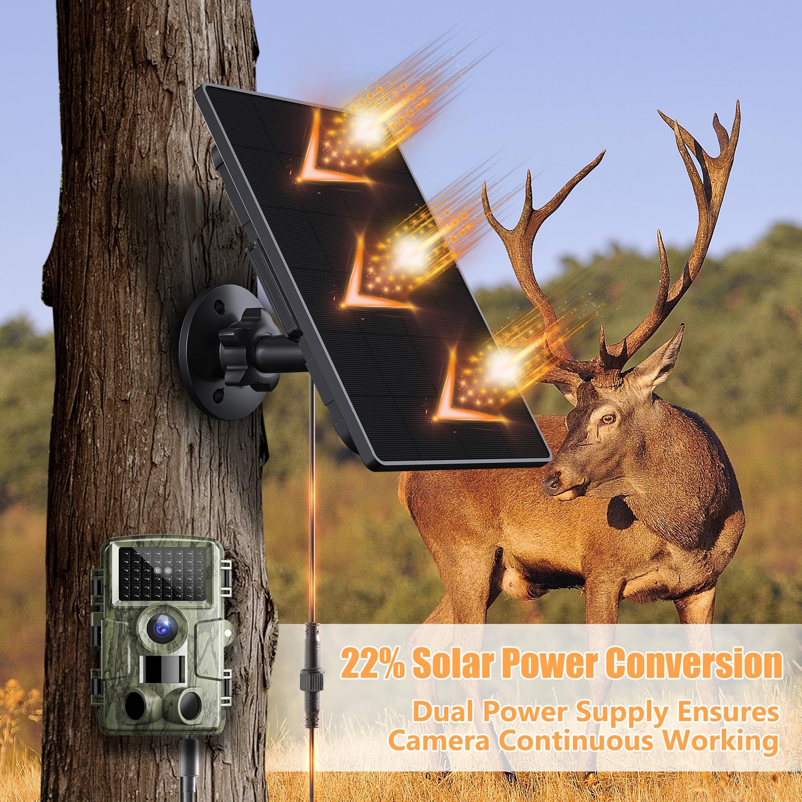 Trail Solar Panel,6W Solar Battery Charger Kit 6V/2A 9V/1.5A 12V/1A with 6000…