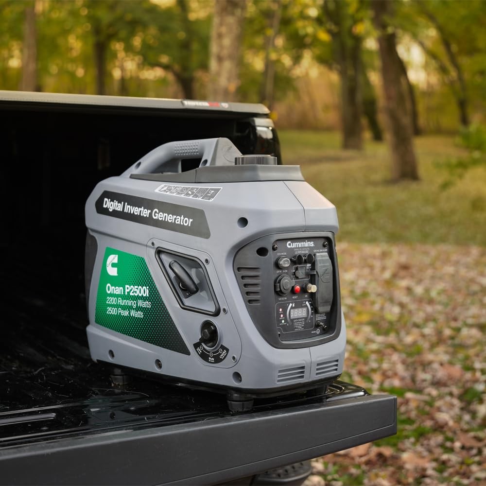 Cummins Onan P2500i Portable Digital Inverter Generator, 2200 Running Watts w…