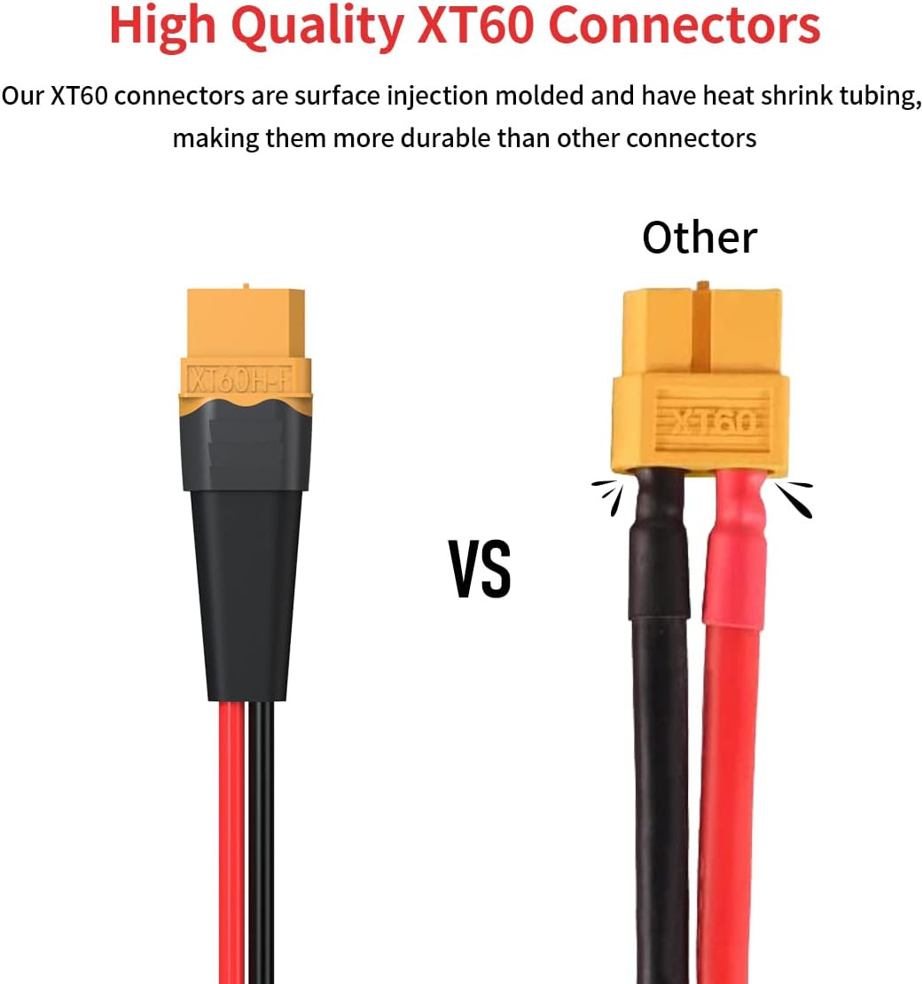 10AWG 2FT XT60 Solar Cable 2 10 25 35 50 75 100FT XT60 Extension Cable