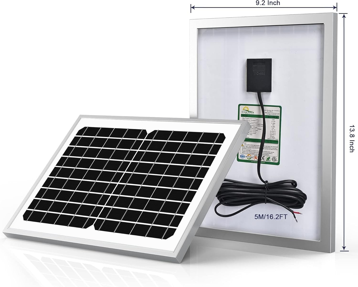 10 Watt Solar Panel Powered Charger Kit + Tubular Mount Bracket for Automatic…