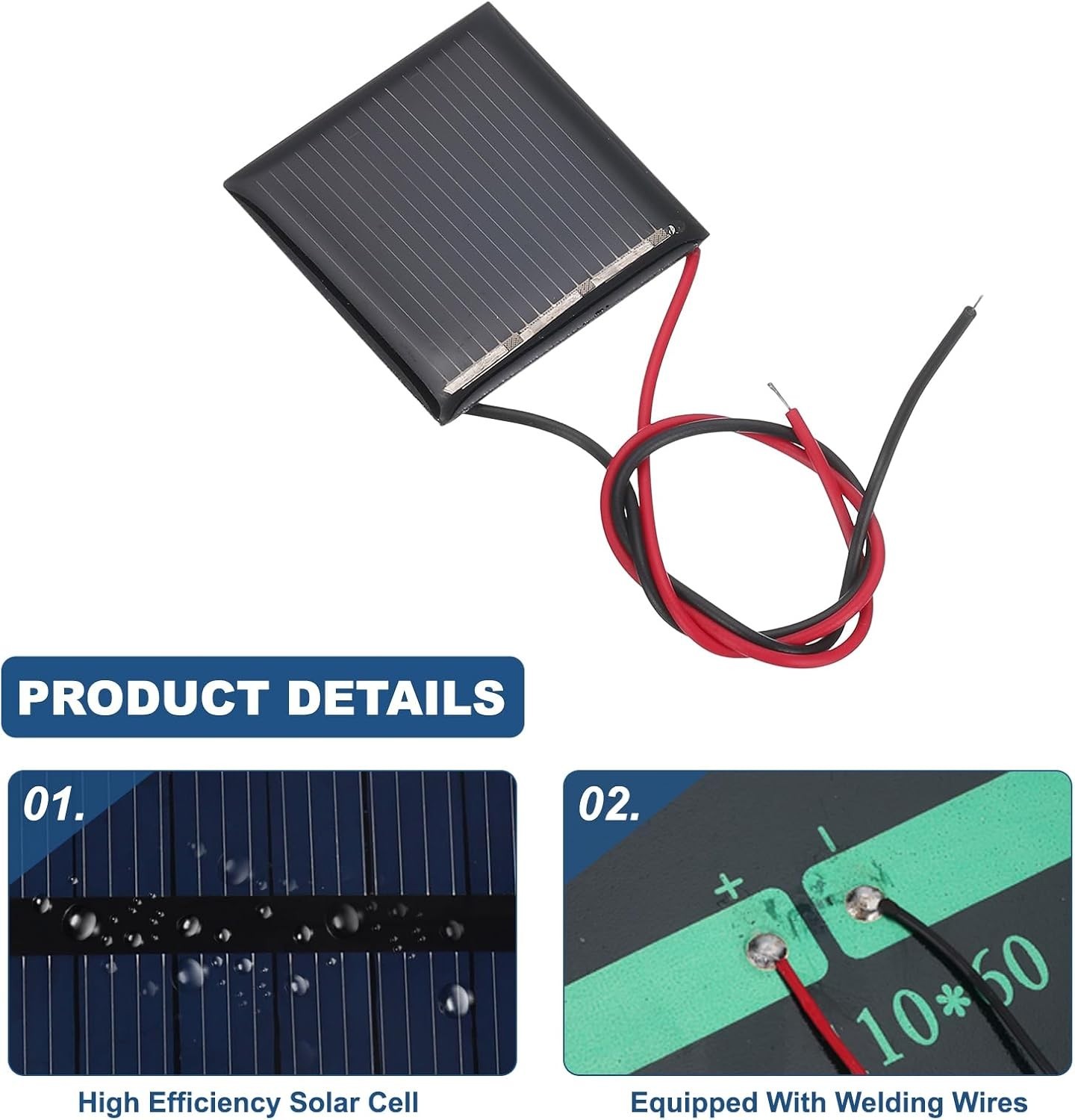 10 Pcs 1.5V 0.09W 60mA Mini Solar Panels, Small Polycrystalline Solar Cell Pa…