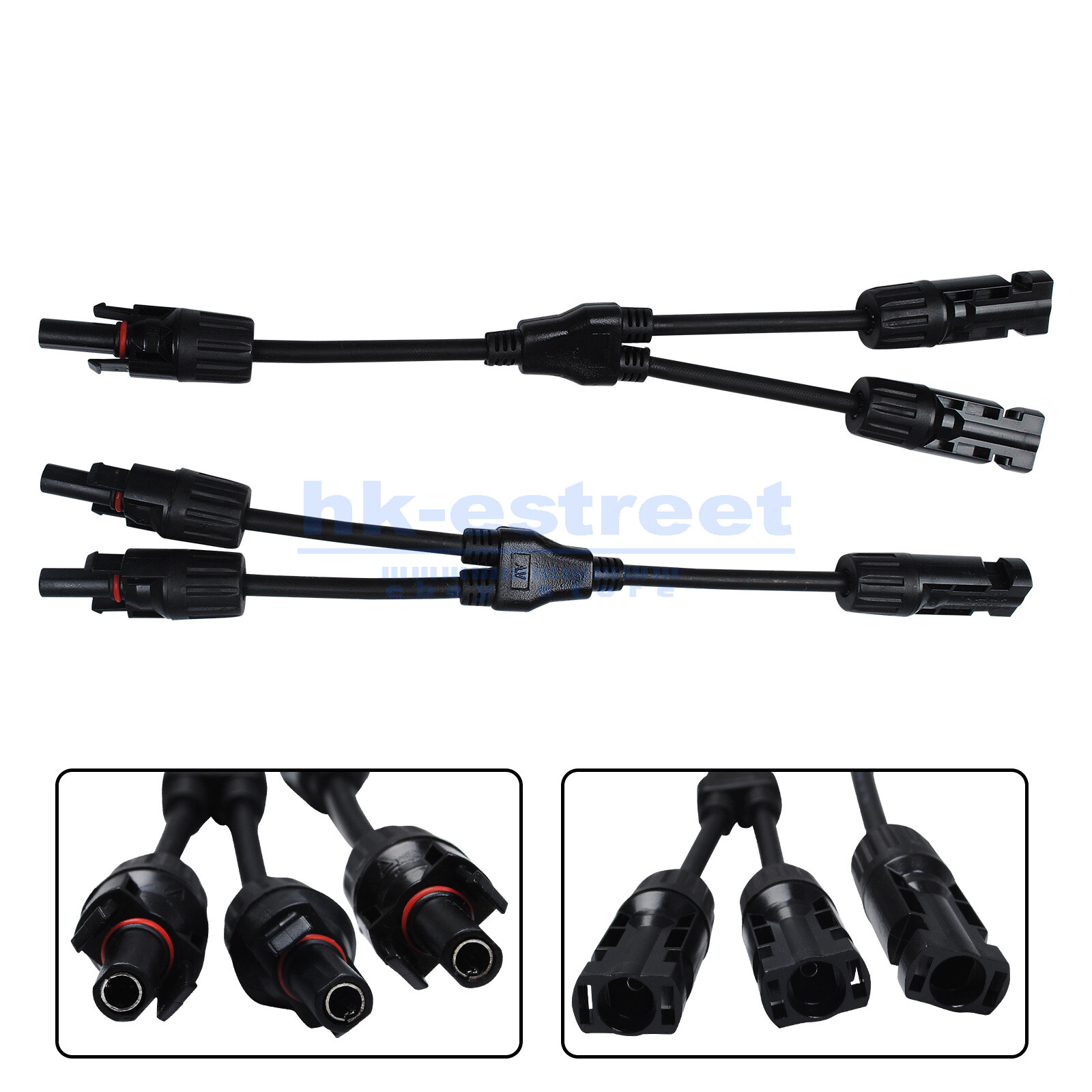 Solar Panel Y Branch Cable Connection Waterproof Adapter Connector Extension