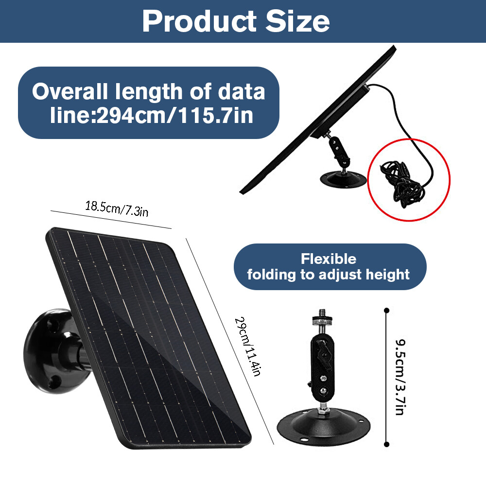 30W Solar Panel For Security Camera Solar Cell Charger USB Type C Waterproof
