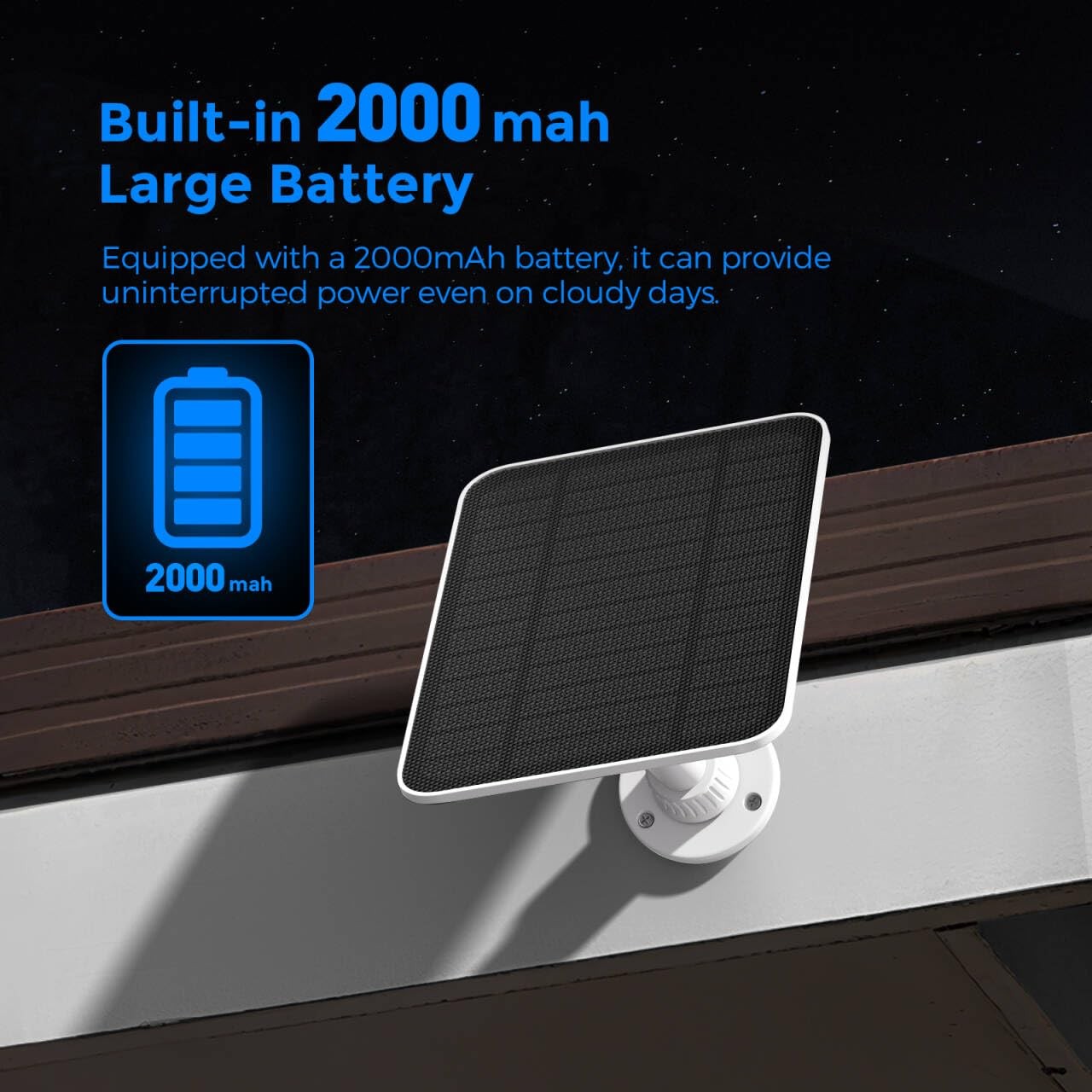 Solar Panel for Google Nest Cam (Battery) – Built-in 2000mAh Battery for Cont…