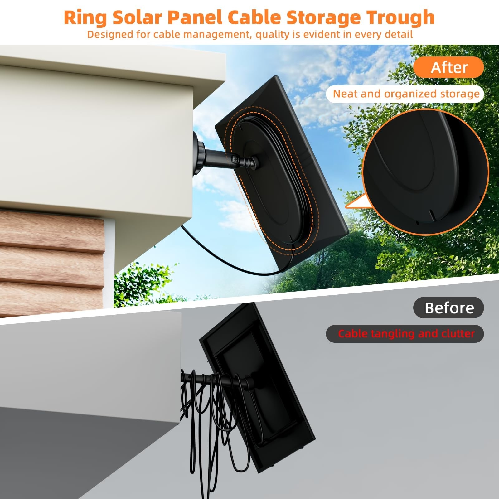 2 Pack 5W Solar Panel for Ring Camera – Compatible with Spotlight & Stick Up Cam