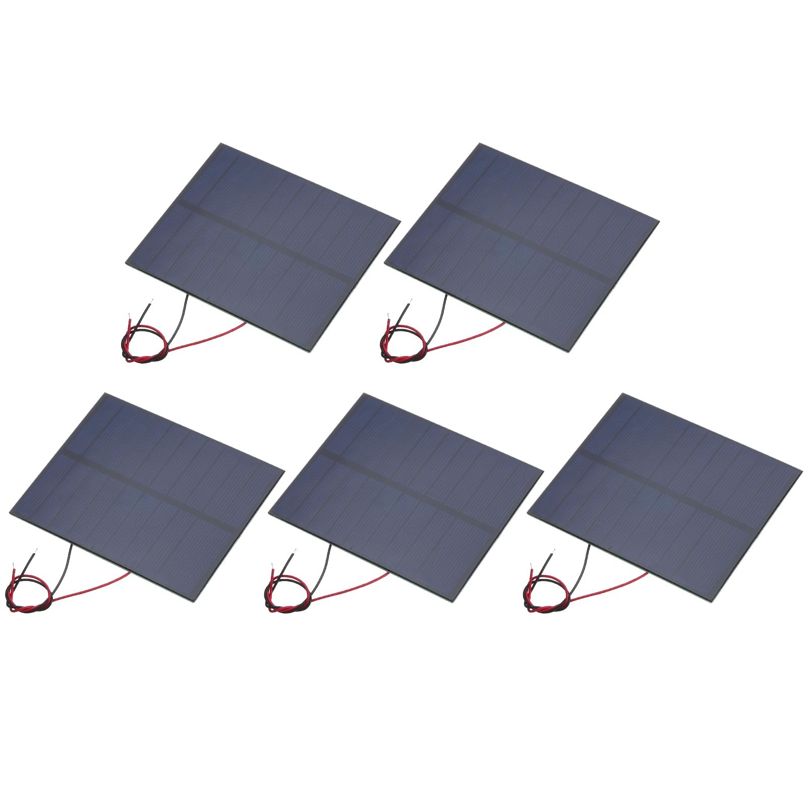 MECCANIXITY 5 Pcs 5V 1.15W 230mA Mini Solar Panels, Small Black