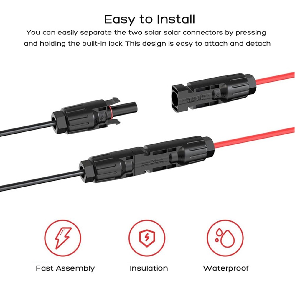 10AWG 1m Solar Panel Connector to XT90 Female Adapter Cable for Portable 6760