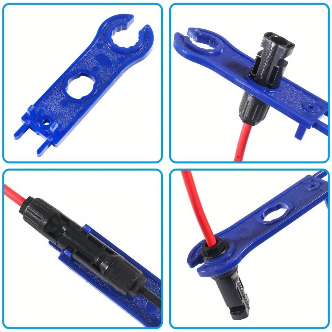 30A Solar Y Branch Parallel Cable Kit 1 Pair RV Shop MC4 Connectors & 2 Spanners