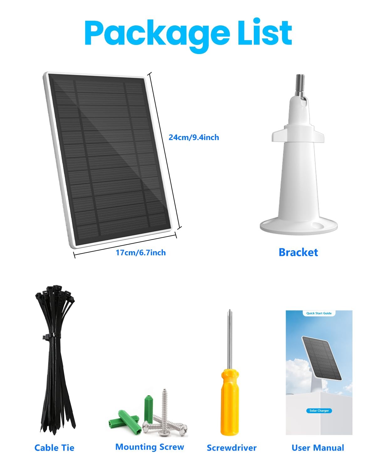 Solar Panel for Ring Spotlight & Stick Up Outdoor Cam Battery, 7W Portable So…