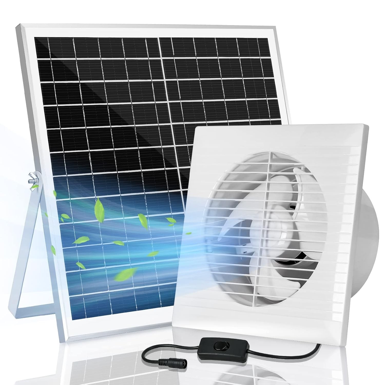 8″ Solar Powered Automatic Exhaust Fan for Greenhouse Shed Chicken Coop Pet