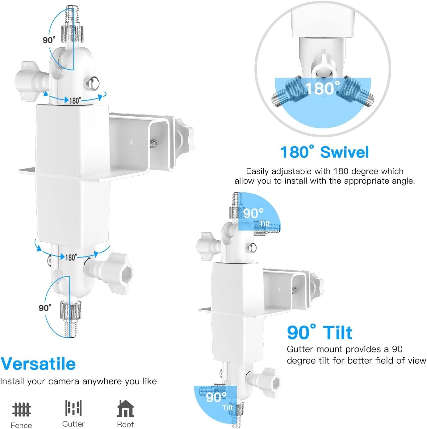 Universal 2-in-1 Weatherproof Camera Mount for Ring Solar Panels & Spotlight Cam