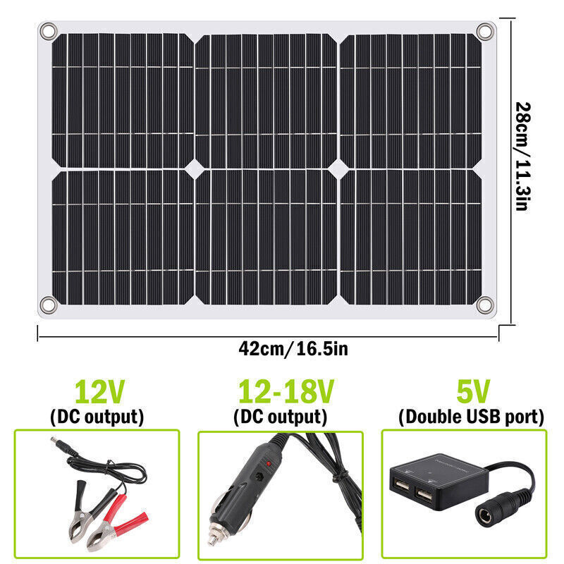 400 Watts Solar Panel Kit 100A 12V Battery Charger w/ Controller for RV Boat Car