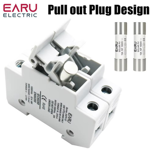 2P DC Fuse Holder 10x38mm 1000V Solar PV 6A-32A Base Protector