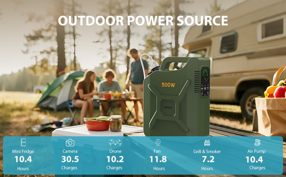 500W 500Wh Portable Power Station for Power Outage Camping self driving tour