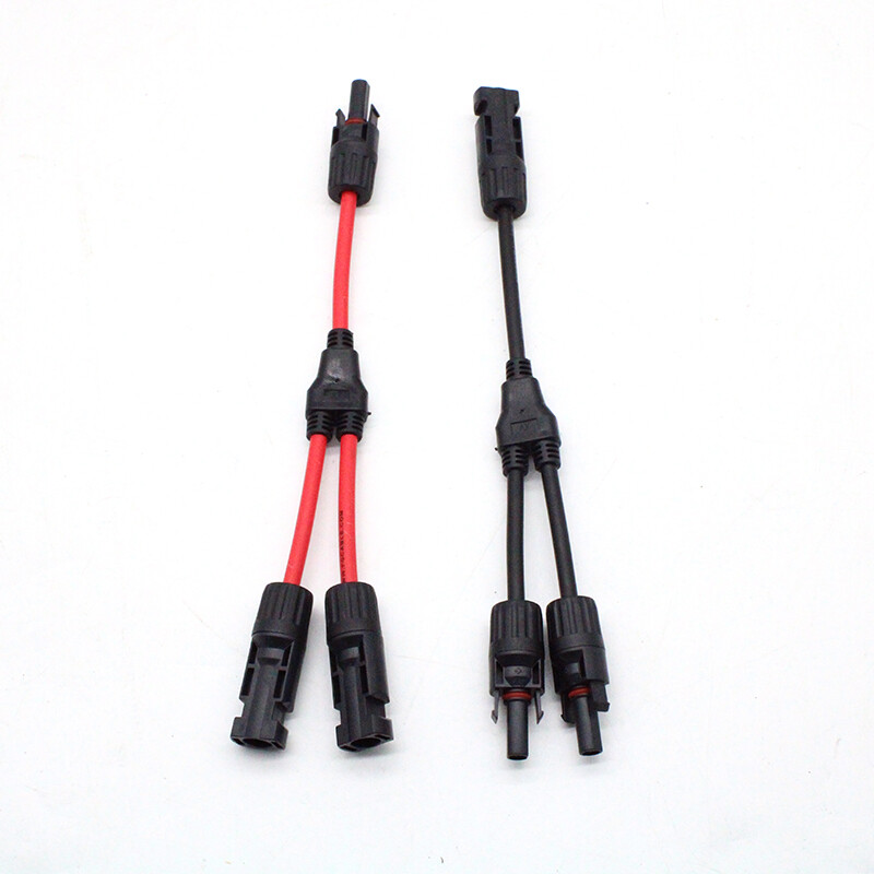 2 Pair Solar Connectors Y Branch Parallel PV Adapter Cable Wire Plug Connector