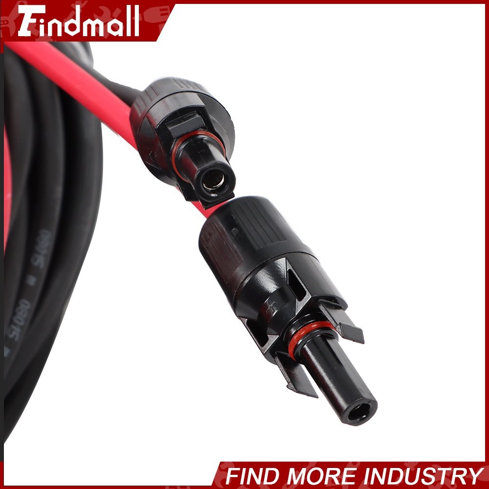 Findmall Red+Black W/ M4 Connector Solar Panel Wire Cable Weatherproof 20M 4mm²
