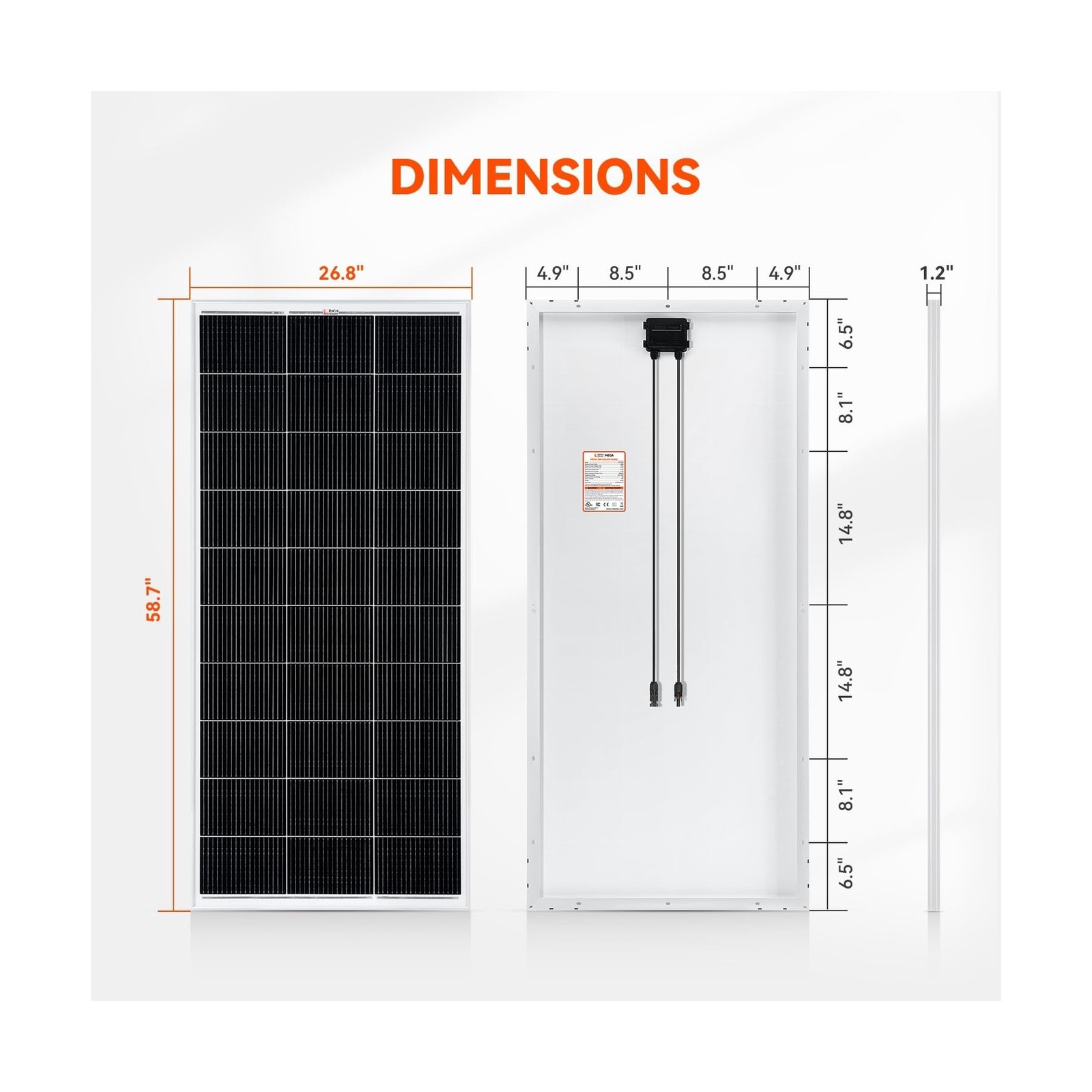 RICH SOLAR 200 Watt 12 Volt 18BB Cell Monocrystalline Solar Panel N-Type Cell…