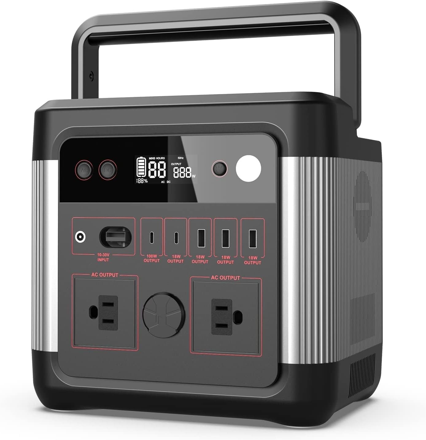 Portable Power Station 974.4Wh Solar Generator, 1200W (Peak 2400W) LiFePO4 Batte