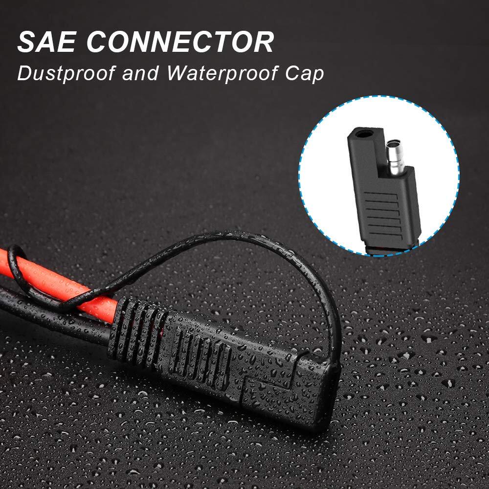 2x Solar Panel Extension Cable 2FT 10AWG SAE to SAE Polarity Reverse Adapter NEW