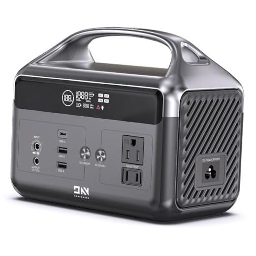 Portable Power Station, 192Wh LiFePO4 Battery Backup Solar Generator with Grey