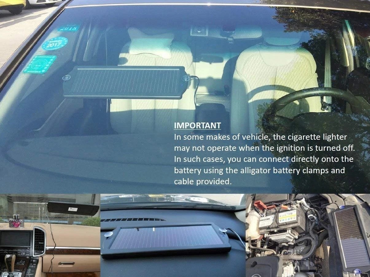 Durable Solar Battery Charger with Reverse Charging Protection for 12V Use