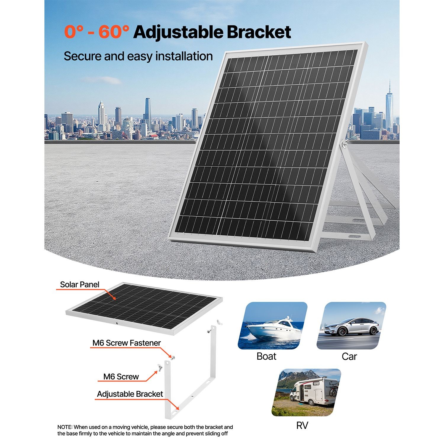 25W 12V Solar Panel Battery Charger with MPPT Controller, IP67 Waterproof for