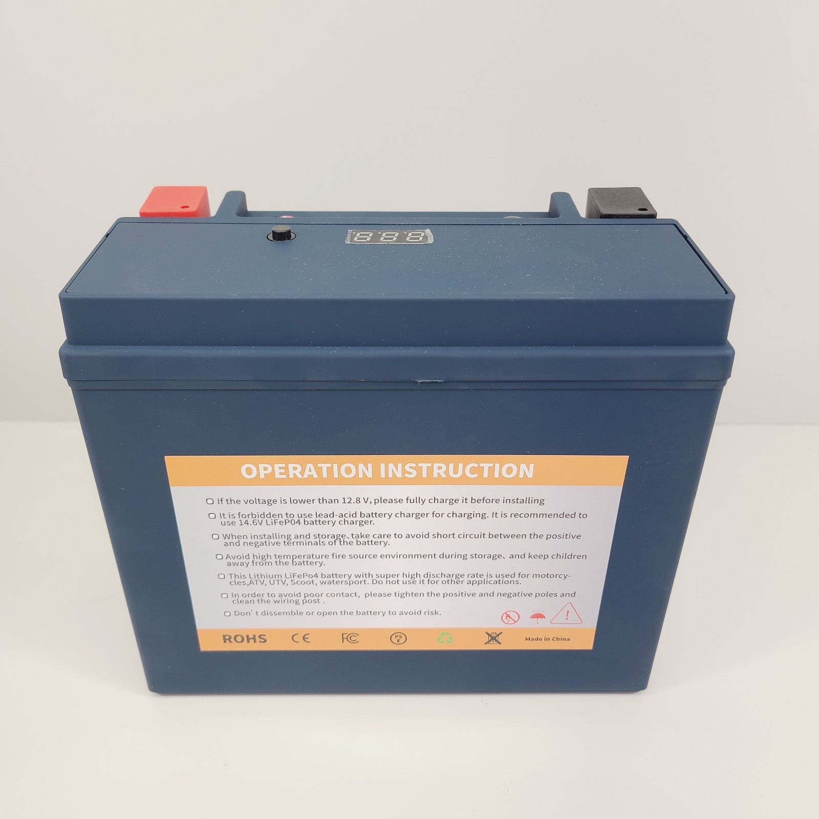 YTX20L-BS Motorcycle 10AH Lithium Battery Blue LiFePO4 700A ATV Jet Ski 10AH