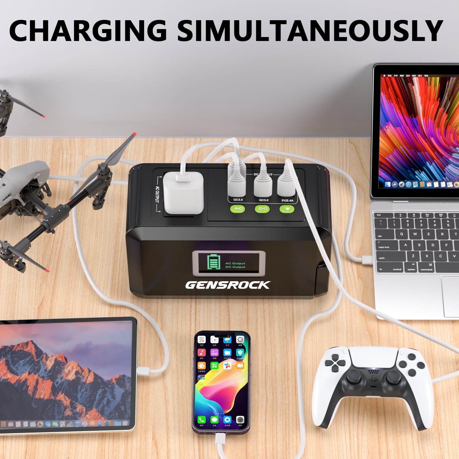 Portable Power Station 120W(220W Peak), 88Wh Camping Solar Generator, Lithium…