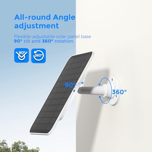 Solar Panel for Google Nest Cam (Battery) – Built-in 2000mAh Battery for