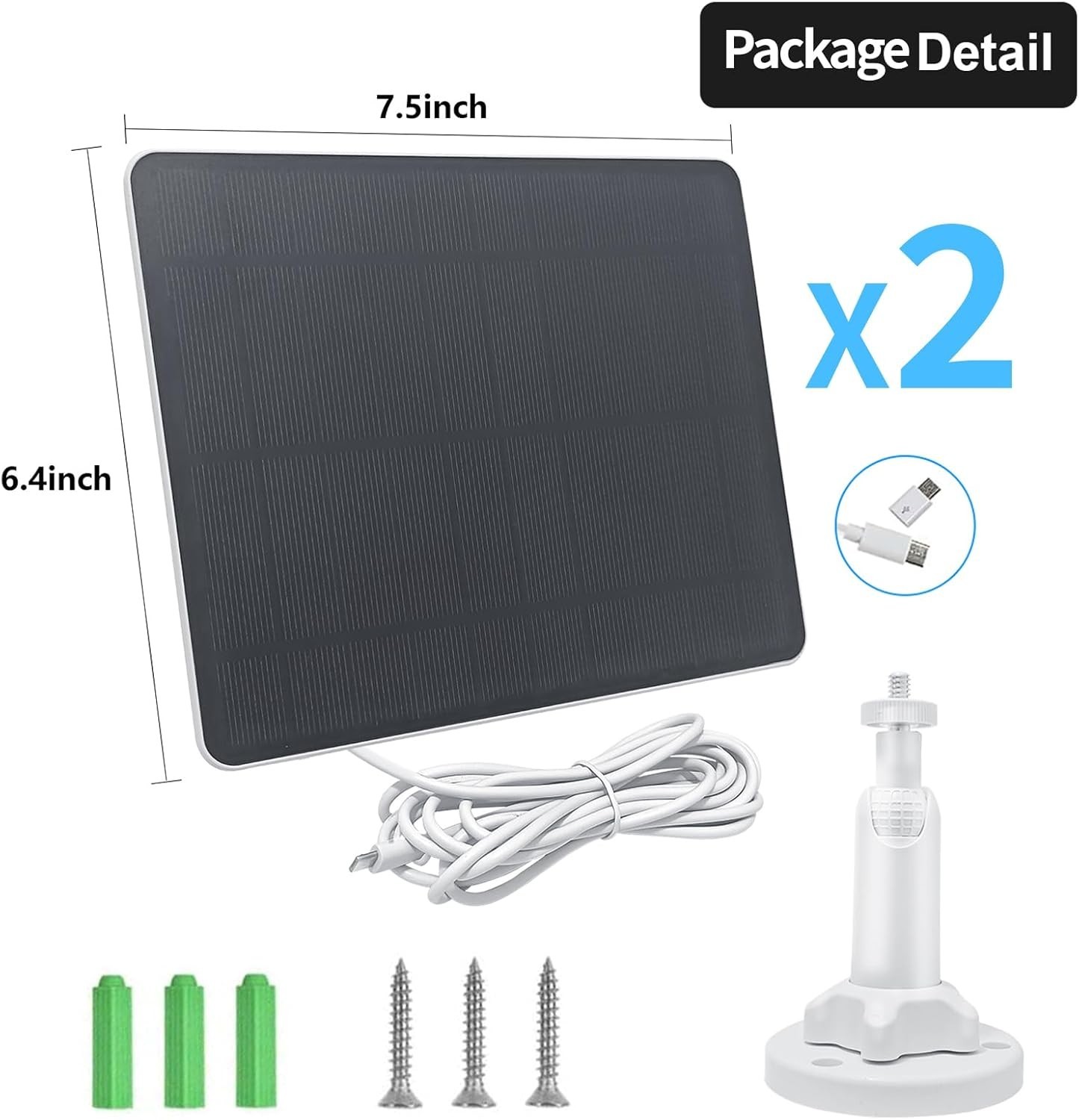 Solar Panel Charger for Arlo Essential 2K Outdoor(2nd Gen)/Essential XL 1/2Pack