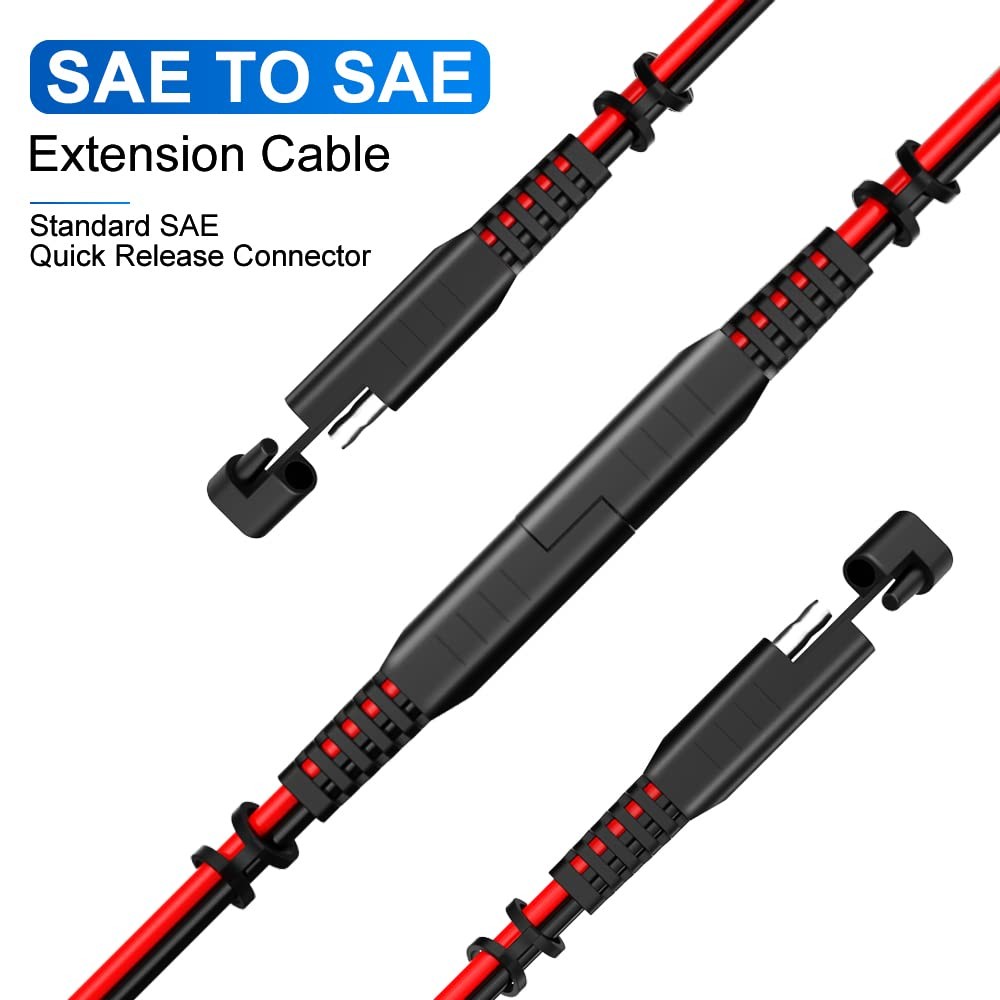 15ft 10AWG SAE Extension Cable with Quick Connect Disconnect SAE Power Connec…