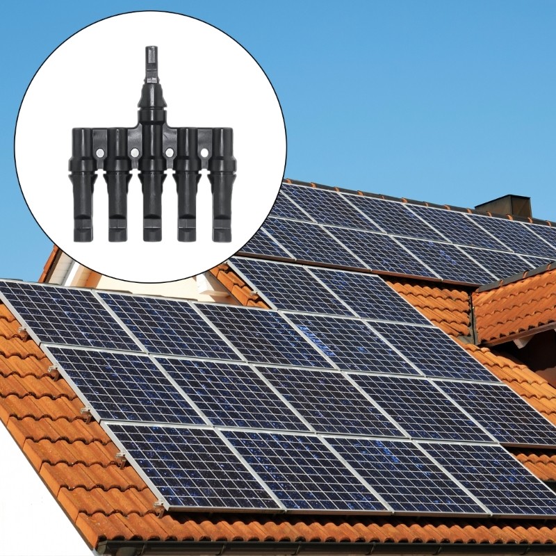 Solar Panel T Connectors for Panel Branching IP67 Weatherproof Flame Retardant