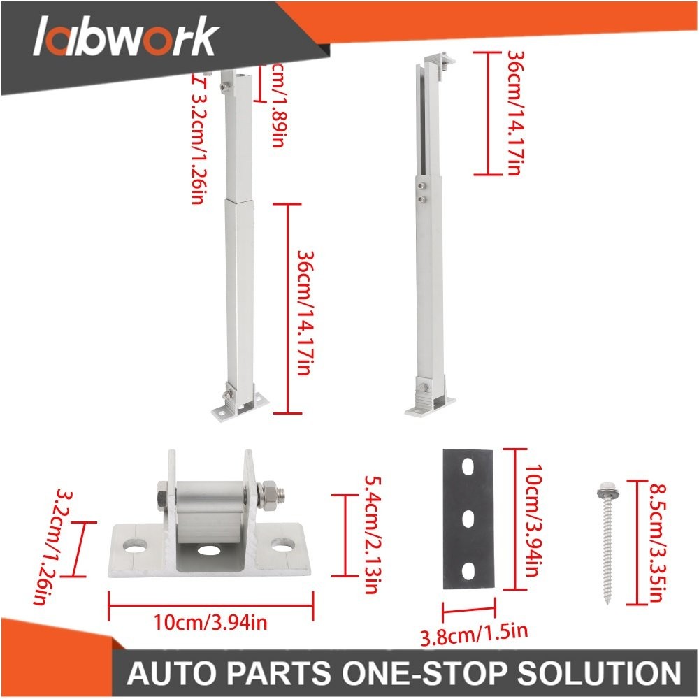 Labwork 2 × Off-Grid Solar Panel Stand 14-27IN Adjustable Tilt Bracket for RV