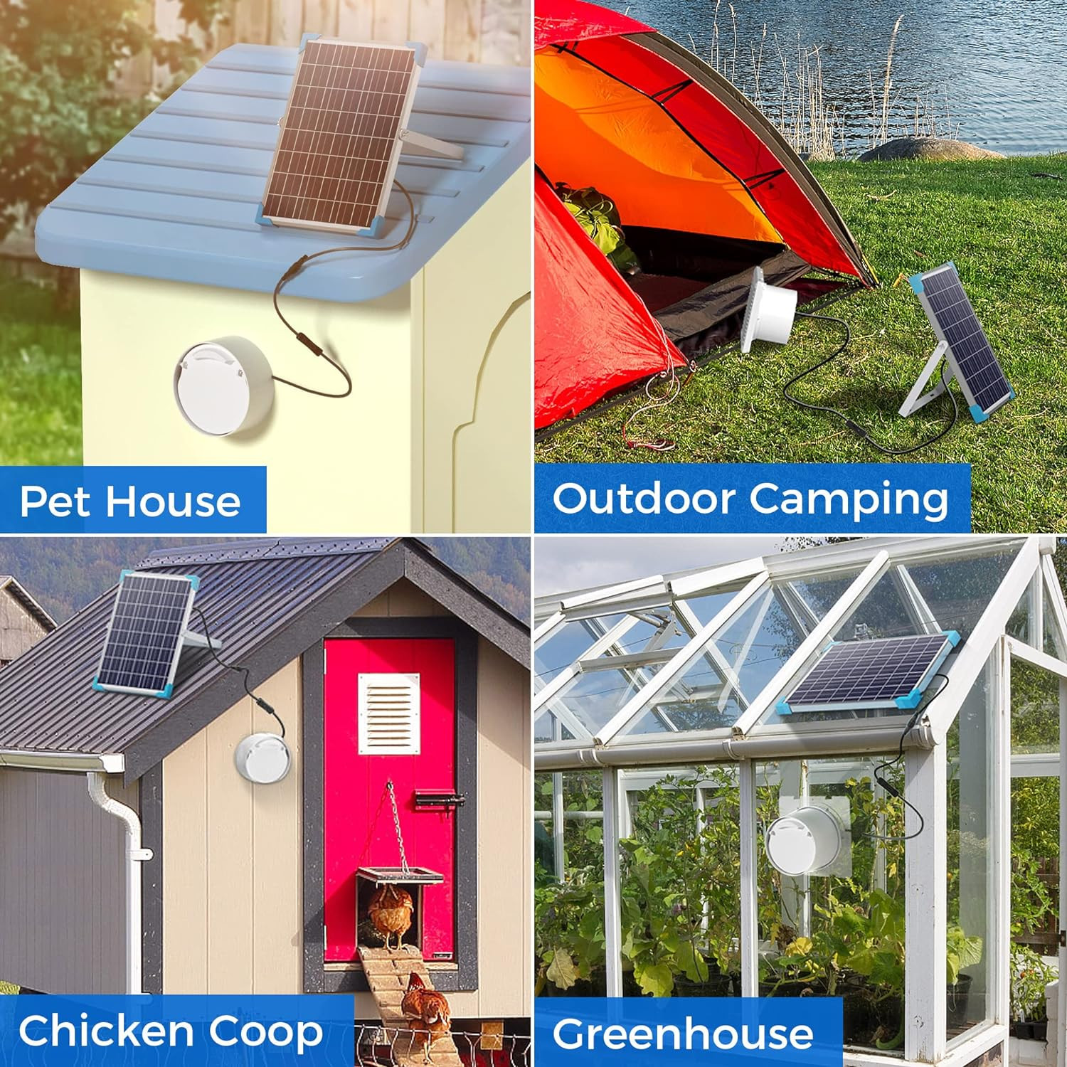 Solar Powered Fan 15W Solar Panel IP65 Waterproof with Solar Exhaust Fan for Gre