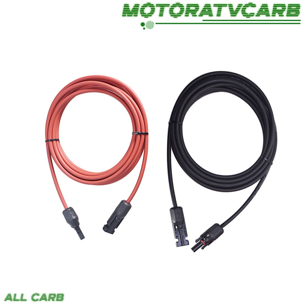 ALL-CARB 10 Feet Solar Panel Extension Cable Wire Connector 12AWG Black + Red