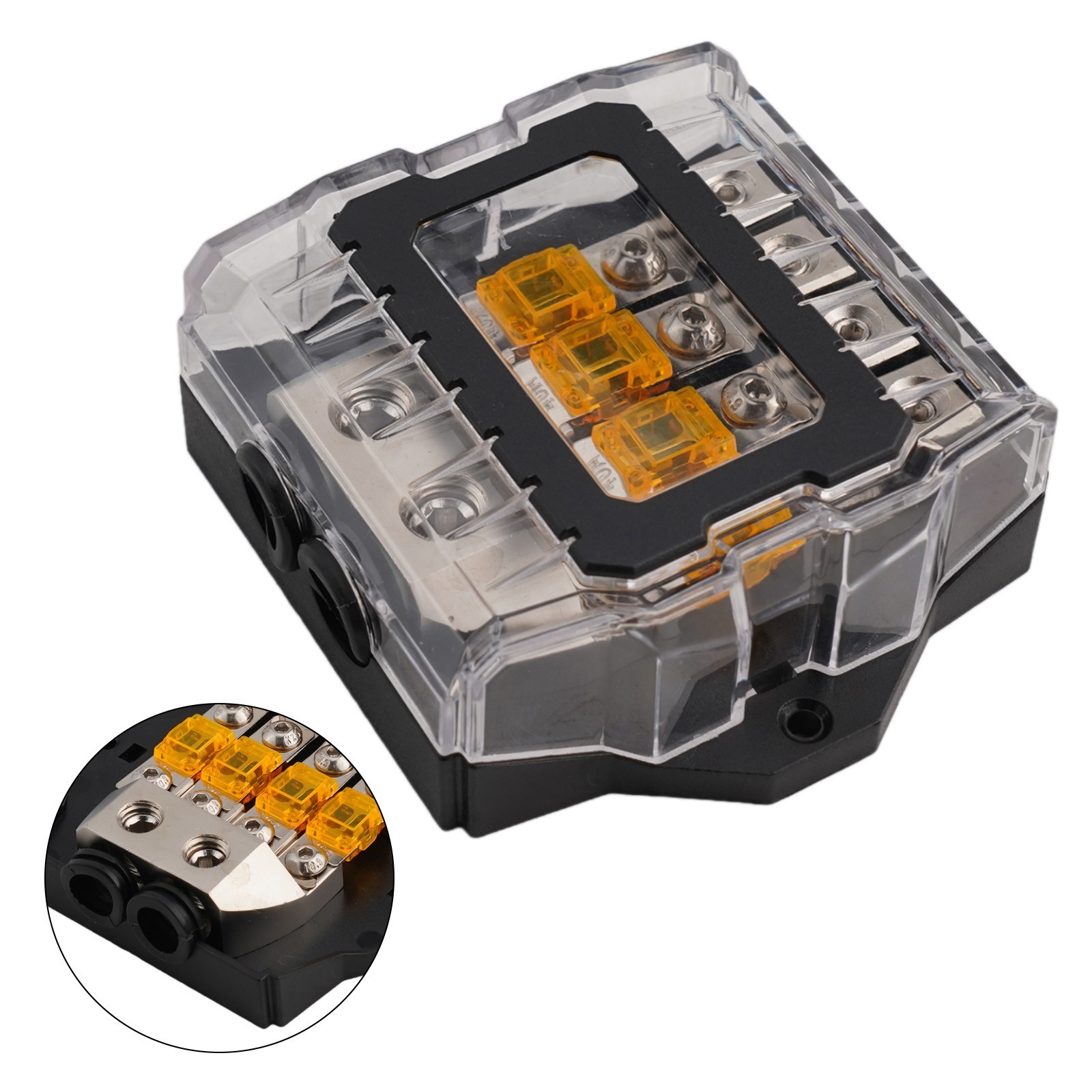 Premium Fused Distribution Block 3X60A/3X80A/3X100A Fuses 3 X 0/2/4 Gauge In