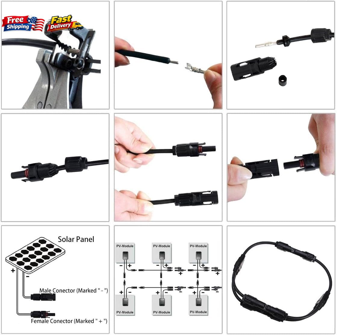 25 Pairs Solar Connectors Male Female IP67 Waterproof Solar Panel Wire Plug