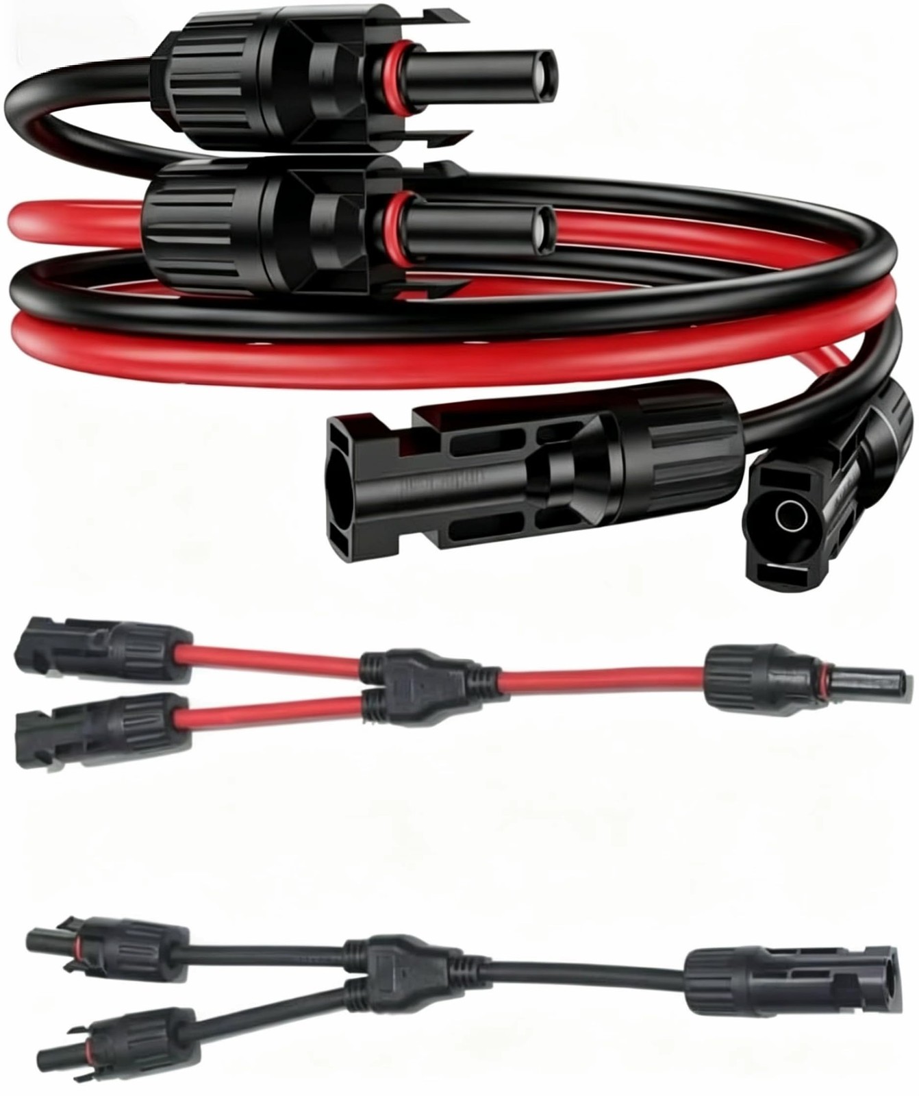 Solar Extension Cable 6FT 10AWG 30A DC1500V with Y Branch Connectors – for RV