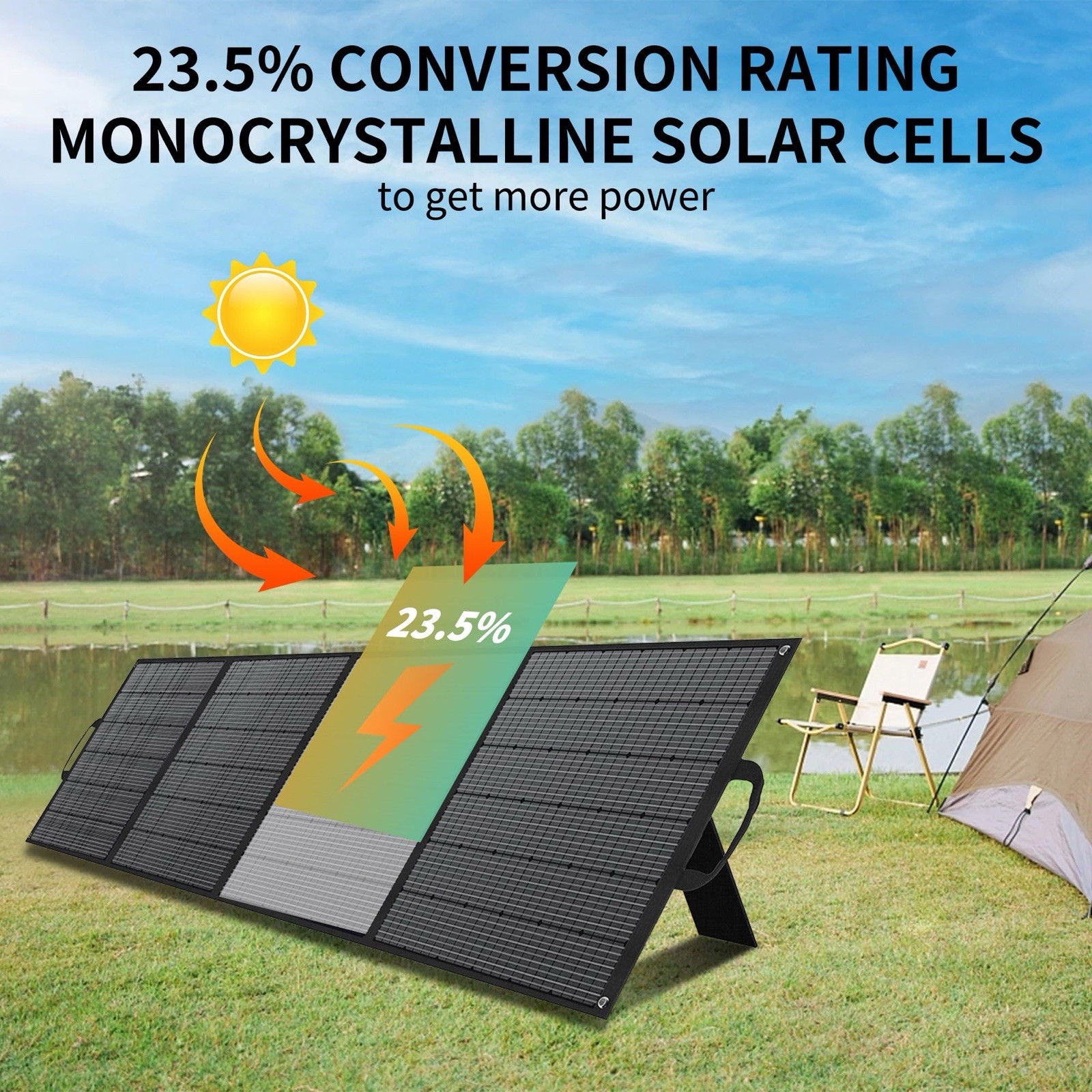 400W Portable Solar Panels CPC Material 3m 40V MC4 Cable & XT60 Anderson DC
