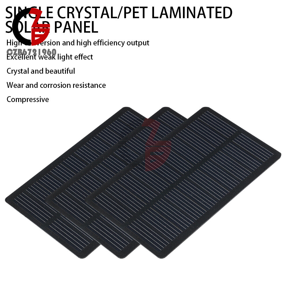 1W 5V 200mA Single Crystal PET Laminated Solar Panel Power Generation