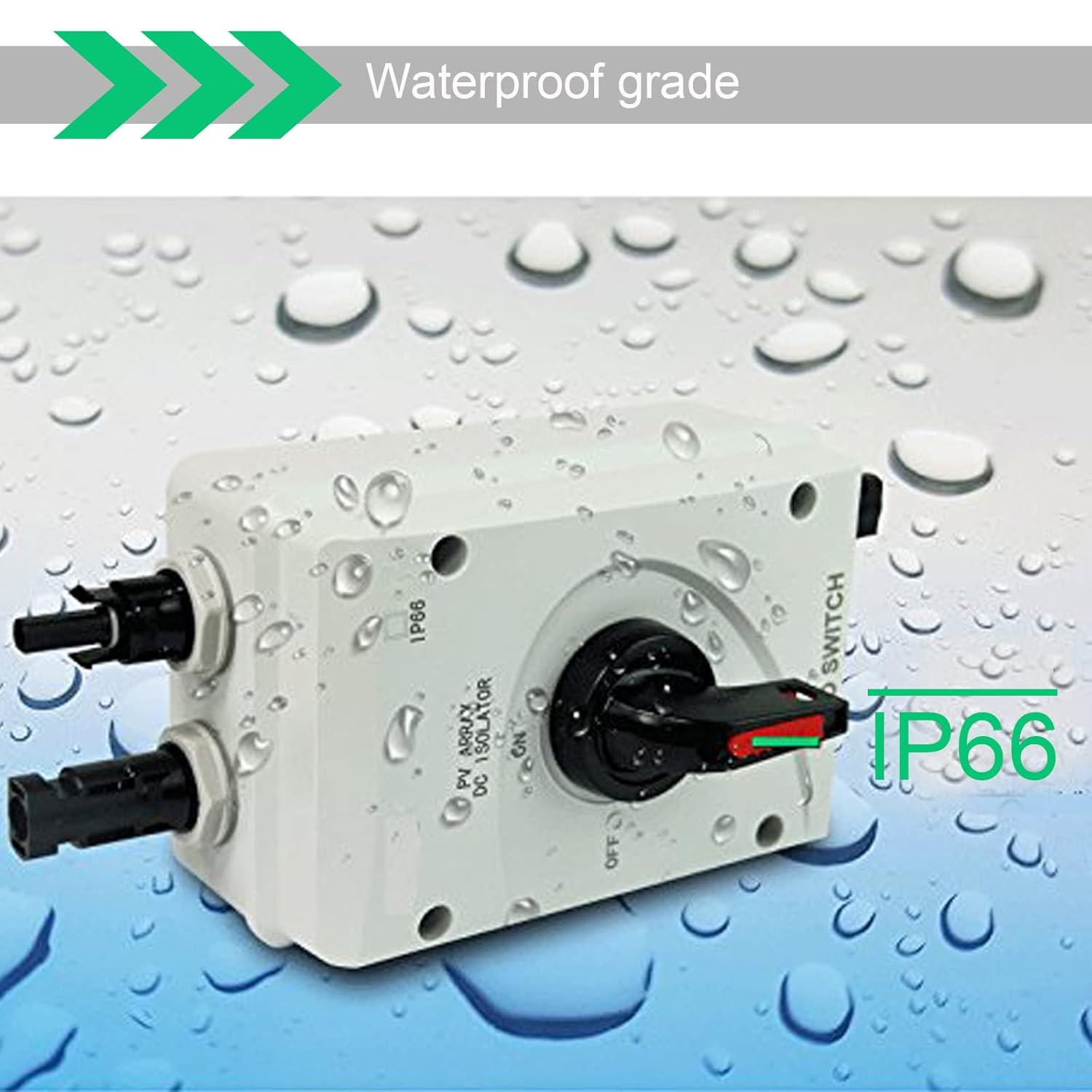 IP66 Solar Combiner Box， 32A PV DC Isolator Switch with Solar Connector for Sola