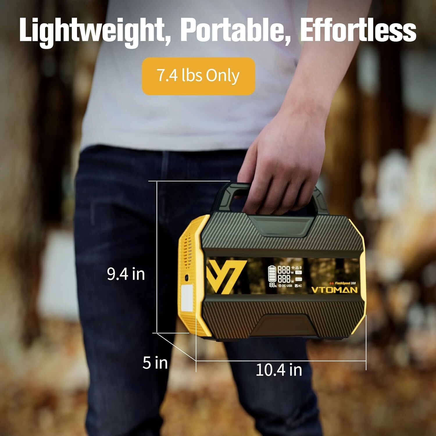 VTOMAN FlashSpeed 300 Portable Power Station 300W 230Wh Solar Generator LiFePO4