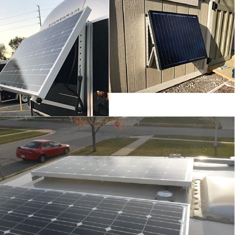 (45/47in）Solar Panel RV Tilt Mount Brackets Roof Flat Surface Adjustable Frame