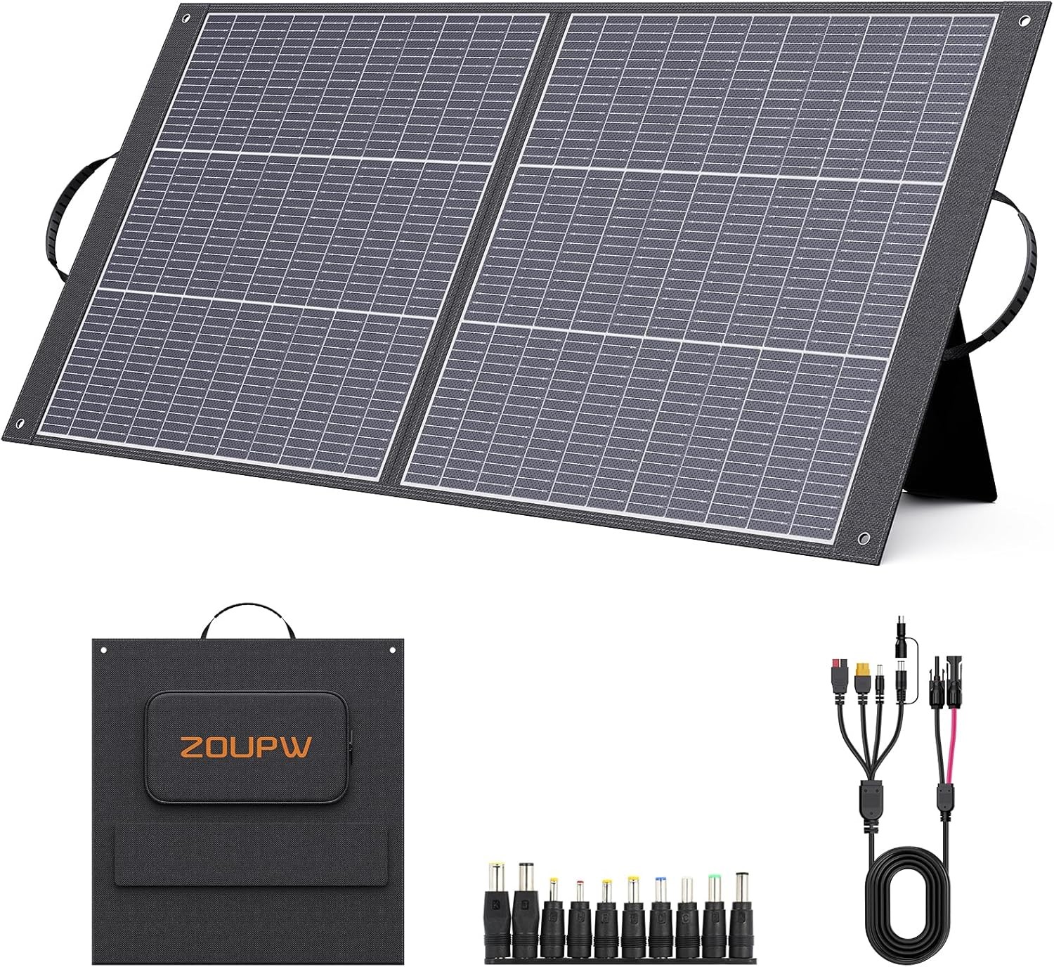 ZOUPW 100W Portable Solar Panel Foldable 25% Efficient Jackery