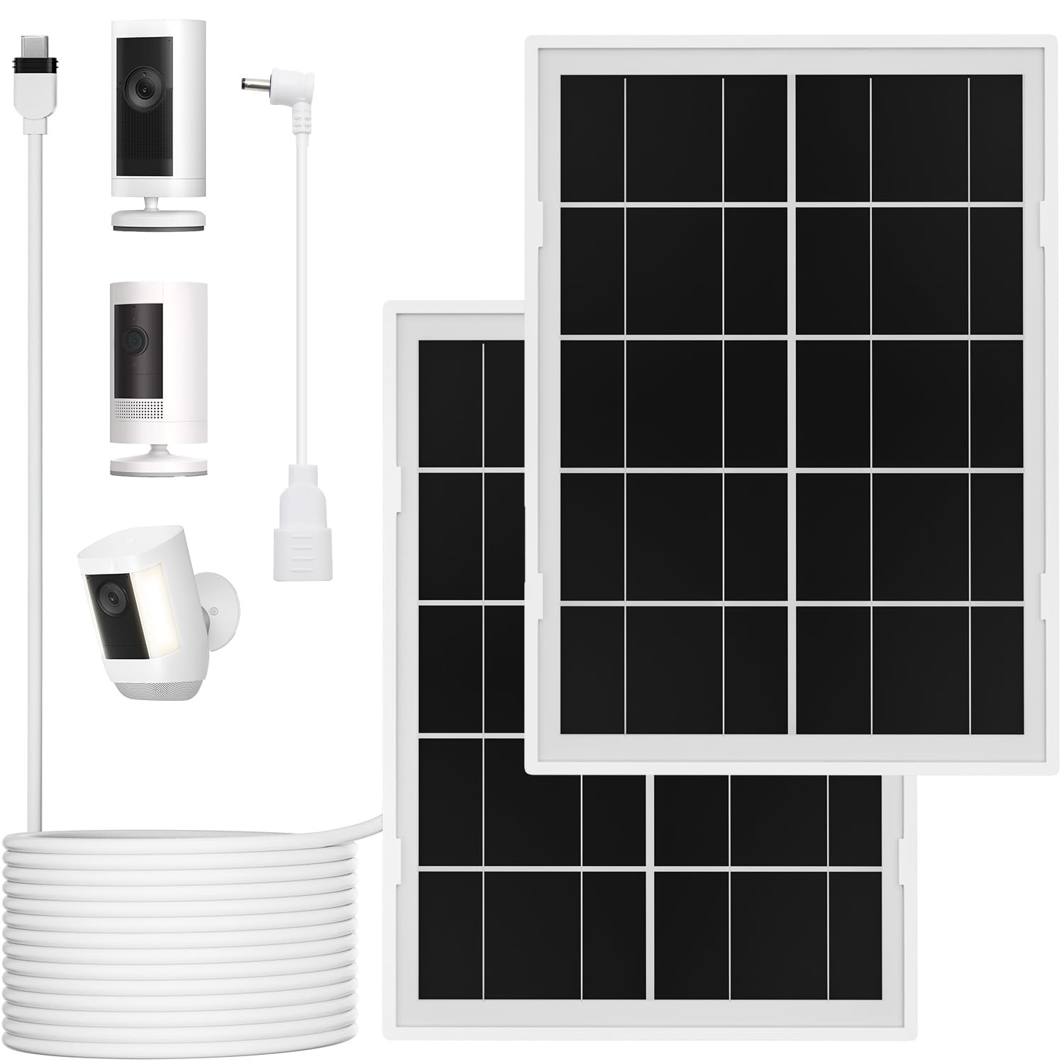 7W Solar Panel for Ring,2Pack Solar Charger for Stick Up Cam, Stick Up Cam Pr…